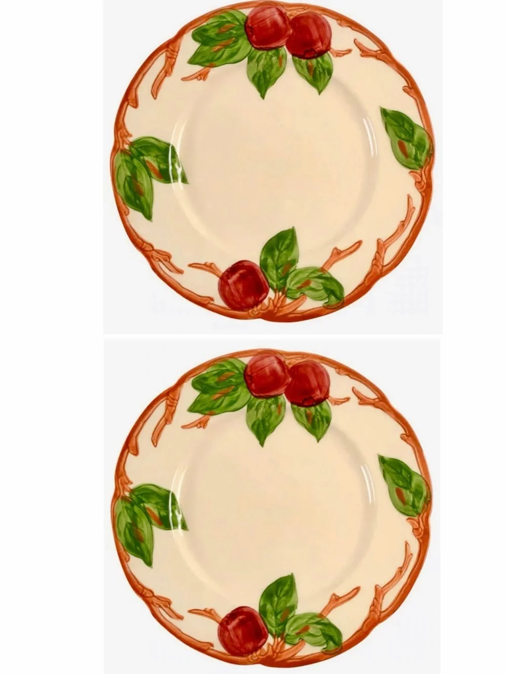 Set of 2 Franciscan Apple USA Backstamp 8” salad plates